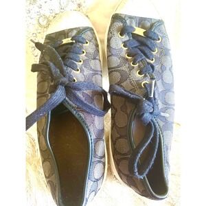 Coach Empire Signature Black Canvas Sneakers Low Top Size 9B Women's Shoes